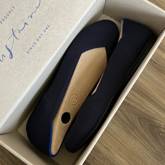 Rothy's The Flat in Maritime Navy Ballet Flats V Vamp - Picture 3 of 5